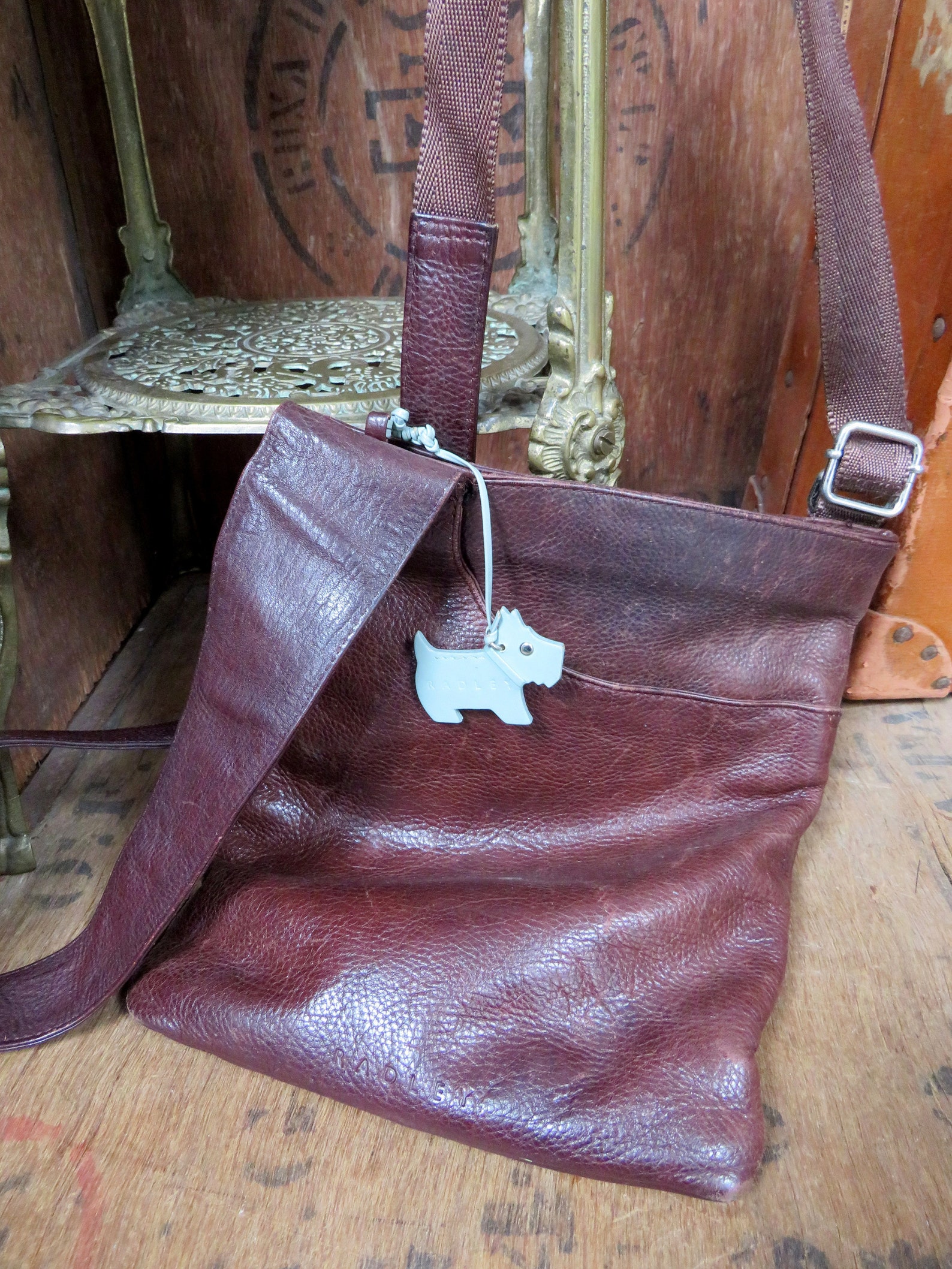 Radley Leather Bag Radley Shoulder Bag Vintage Leather Bag Etsy