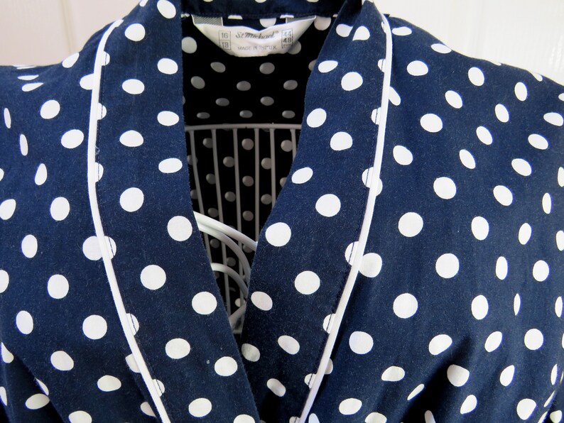 Ladies Robe Ladies Nightwear Vintage Nightwear Dressing Gown Polka Dot Robe Cotton Robe Made In UK Vintage Dressing Gown Spotty Robe