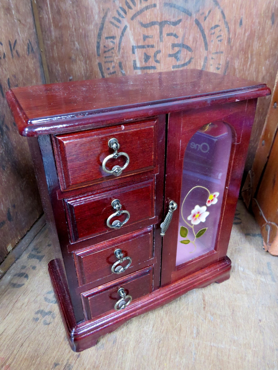 Wardrobe Jewelry Box Armoire Wood Jewelry Box Wood Trinket Etsy