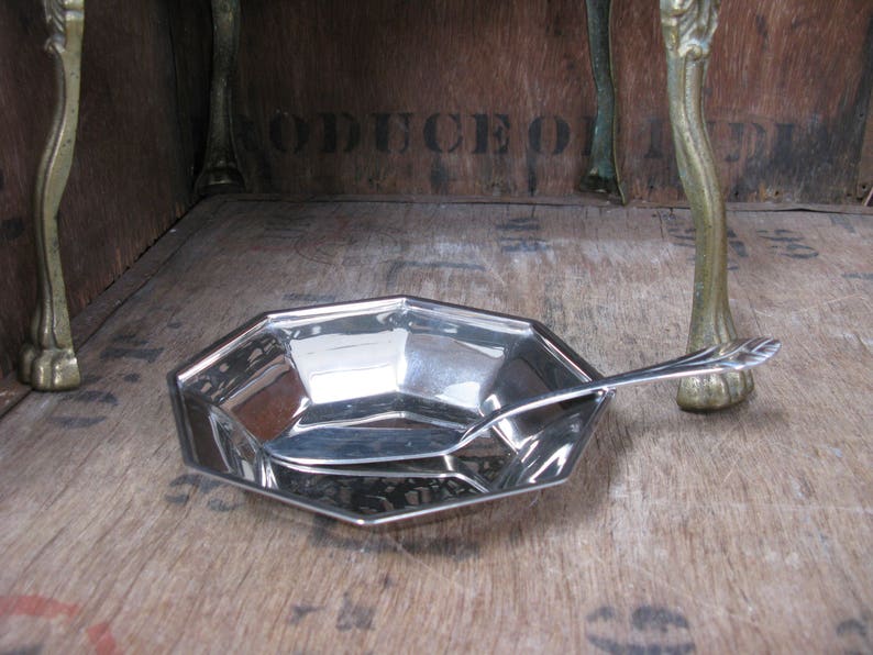 Vintage Butter Dish Flatware Butter Knife Octagonal Butter Dish Silver Butter Dish Butter Dish Afternoon Tea Formal Dining Tea Time
