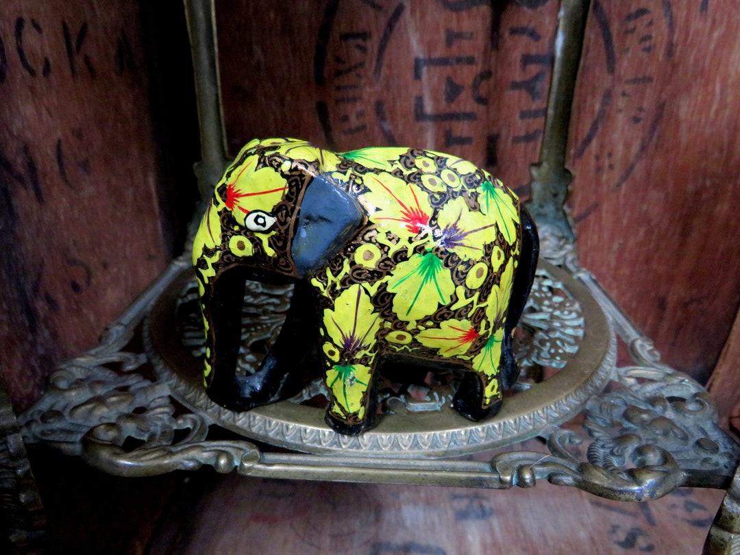 Elephant Ornament, Decoupage Elephant, African Decor, Boho Decor