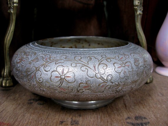 Large Silver Decorative Bowl Decorative Accessories Home Decor