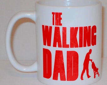 The Walking Dad Mug Can Personalise Funny Dead Zombie Parody New Parent Chav TV Gift