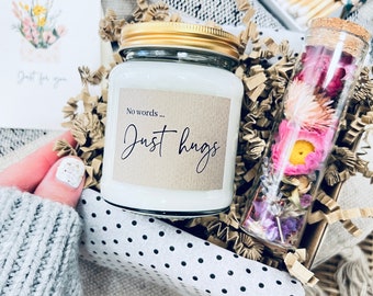 No words just hugs Thinking of you Candle & Dried Flower Gift Set