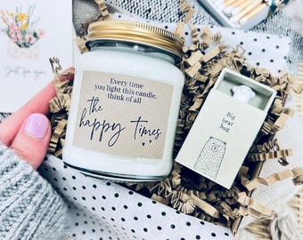 Sympathy Gift Set: Soy Candle & Keepsake - Happy Times Remembrance
