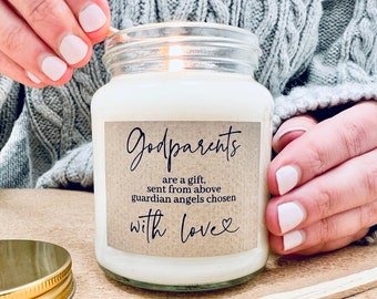 Godparents are a gift Scented Soy Candle, Christening, Baptism