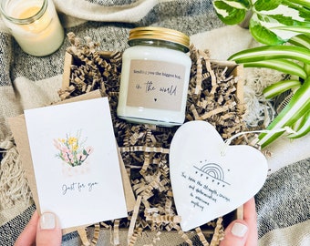 Hug in a Jar Candle & Porcelain Heart Gift Set, Sending love, sympathy