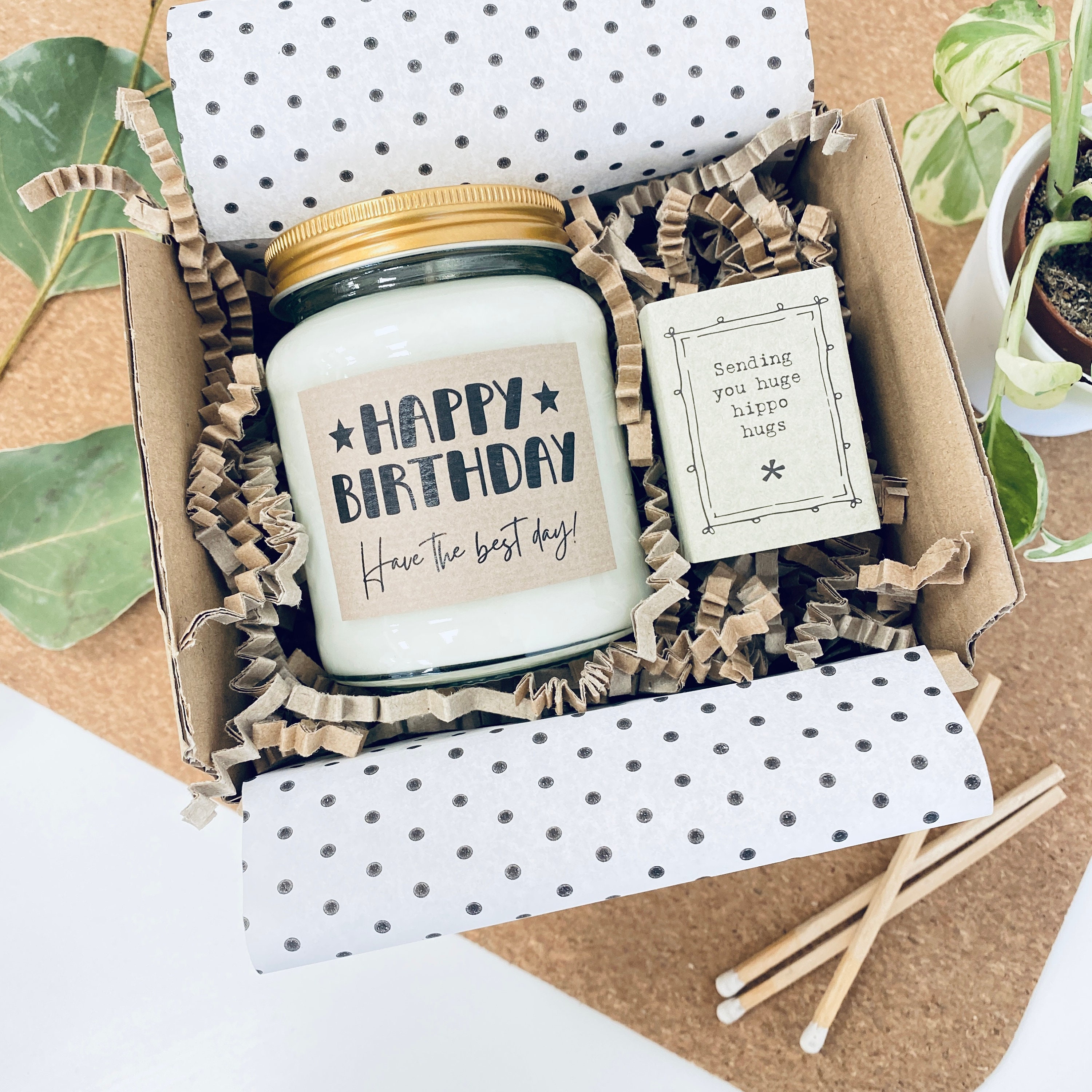 Happy Birthday Personalised Candle & keepsake gift set Etsy