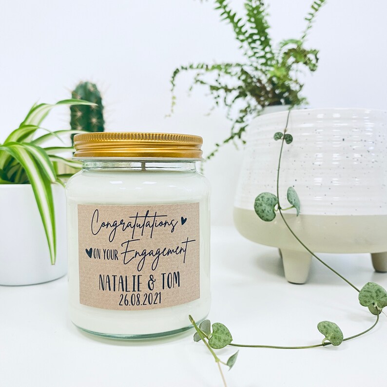 Personalised Scented Candle Engagement Gift for Couple Etsy UK
