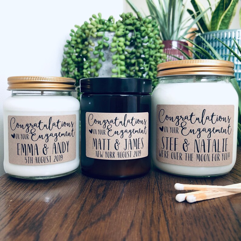 Personalised scented candle Engagement Gift For Couple Etsy