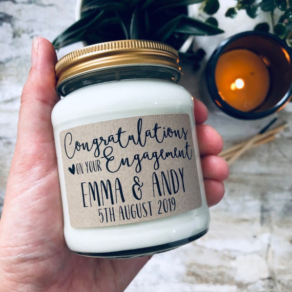 personalised engagement wedding proposal candle gift present keepsake