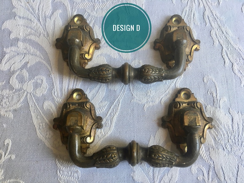 2 Antique brass handles LARGE French Ormolu antique pair of Etsy