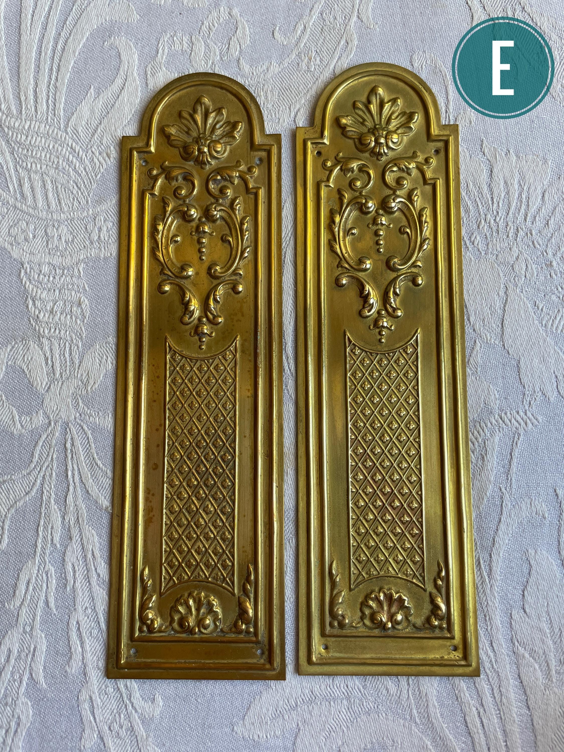 GRANDE PLAQUE DE PROPRETÉ anciennes , en laiton , pour porte . 51CM EUR