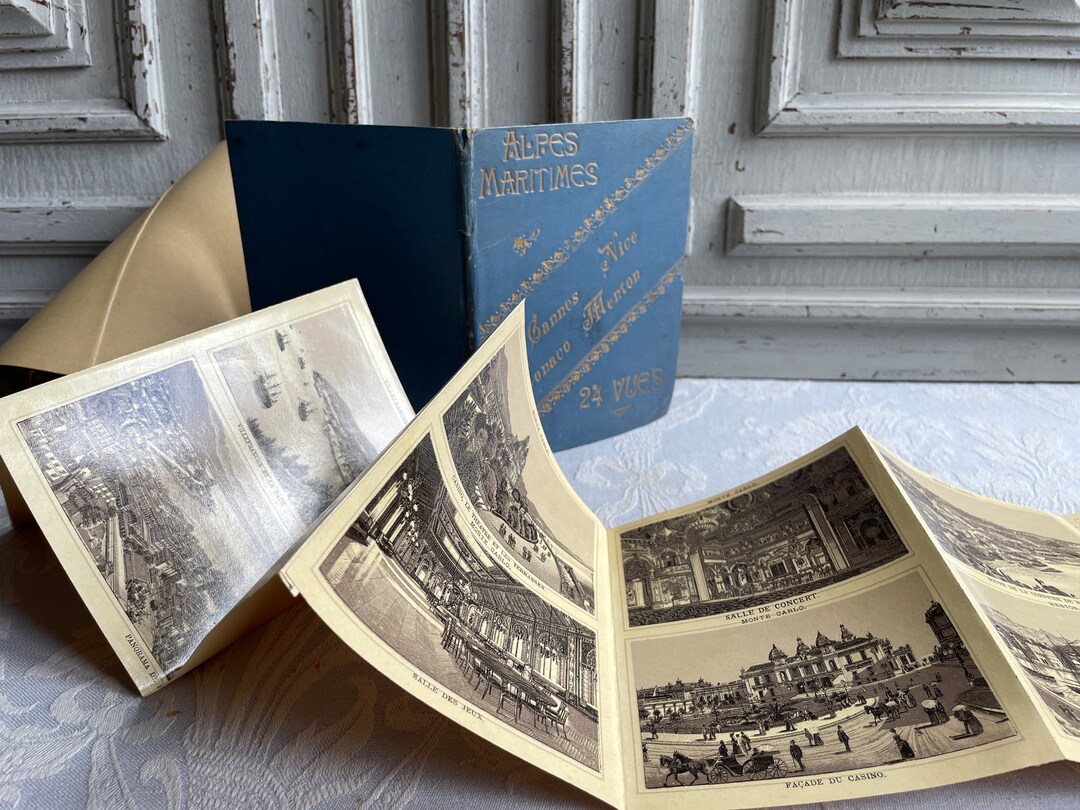 Antique French Photo book old sepia photographs Cannes Etsy 日本
