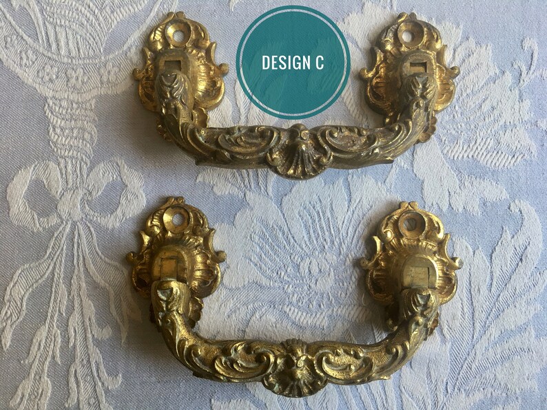 2 Antique brass handles LARGE French Ormolu antique pair of Etsy