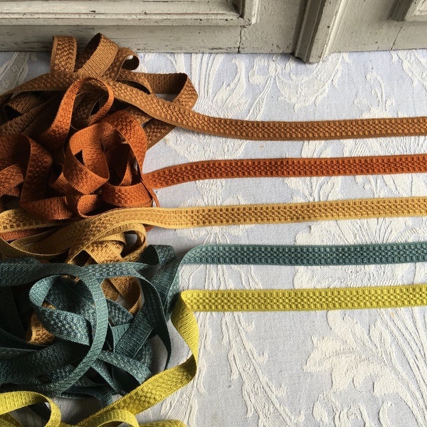 French vintage Gimp trim, 5.5 YARDS/ 5 METRES flat braid trim, haberdashery passementerie VARIOUS colors,  curtains, upholstery, cushions