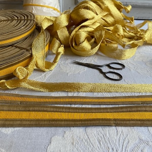 French vintage trim, GOLD ecclesiastical CHURCH trimmings VARIOUS lengths braids finishing edging haberdashery curtains upholstery cushions