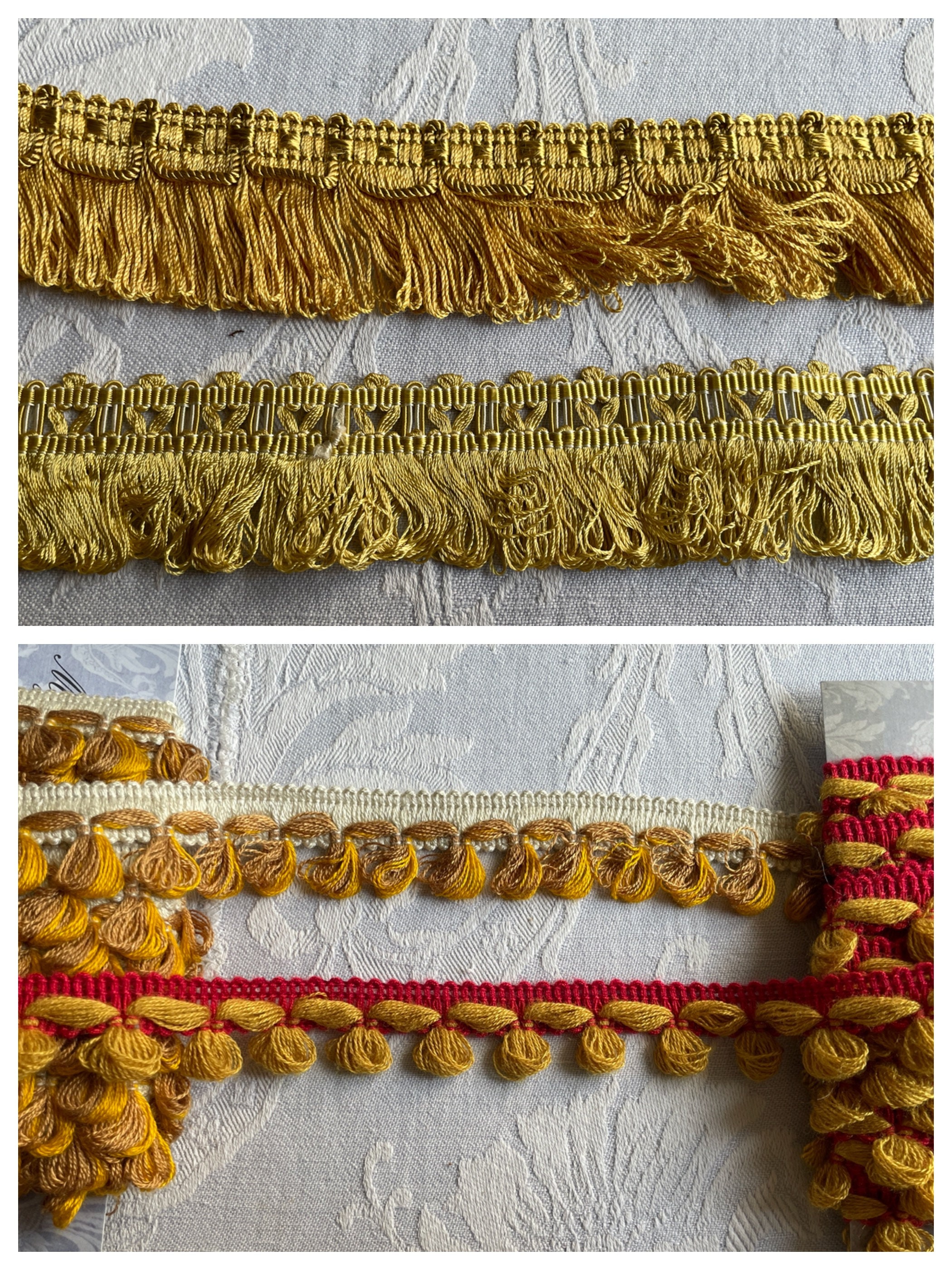 vintage sewing trims lot, gold braid lace & antique passementerie trimmings