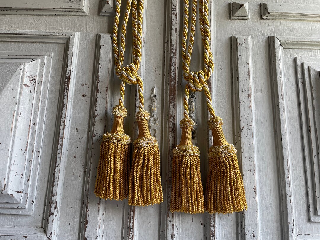 Vintage French Gold Curtain Tiebacks 1 PAIR Gold and Cream Etsy