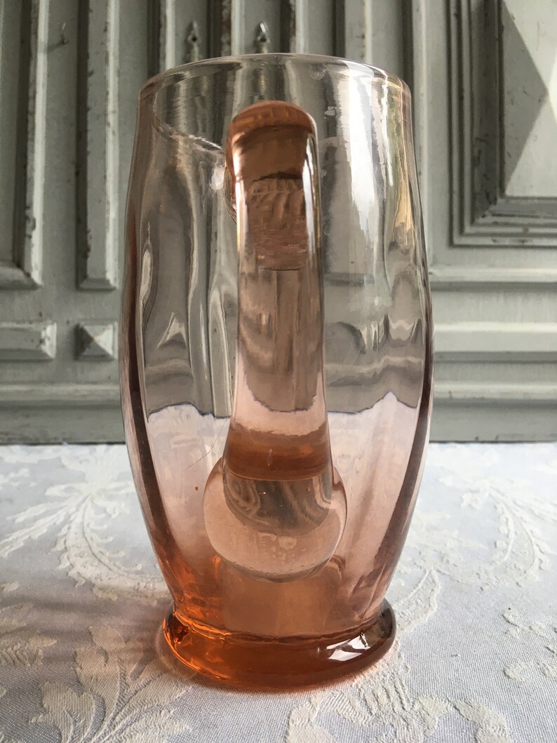 Pink blush glass jug depression glass French vintage Etsy