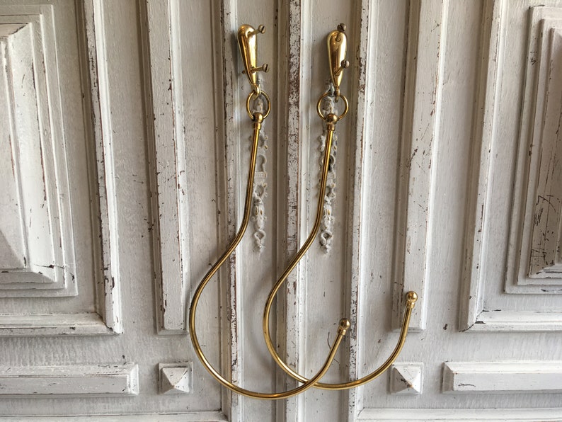 Brass Curtain Tie Backs A Stunning Pair Of Vintage French Etsy
