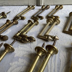 French vintage brass curtain hooks EXTRA LARGE gold Classical CHOOSE pair of French wall hooks Ormolu scrolls 1980's, divine curtain holders