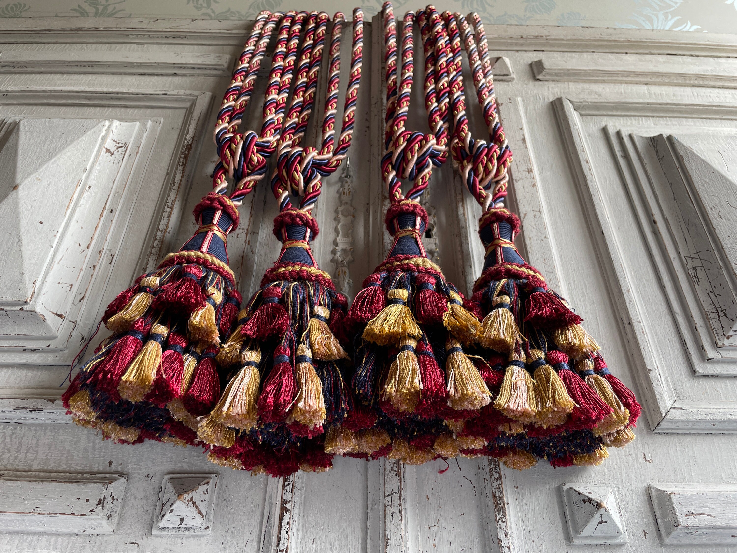 Retenciones de cortinas de lujo Alzapaños de madera de nogal para