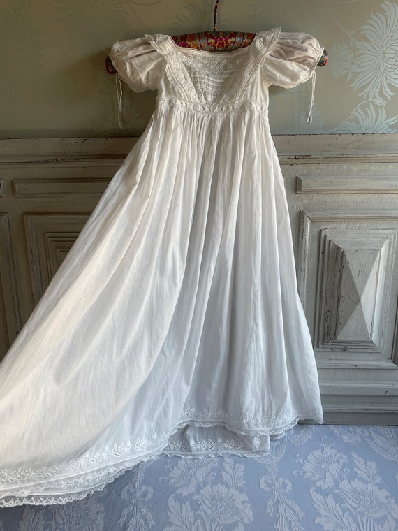 Antique French Baptism dress/ gown, Heirloom STUN… - image 4