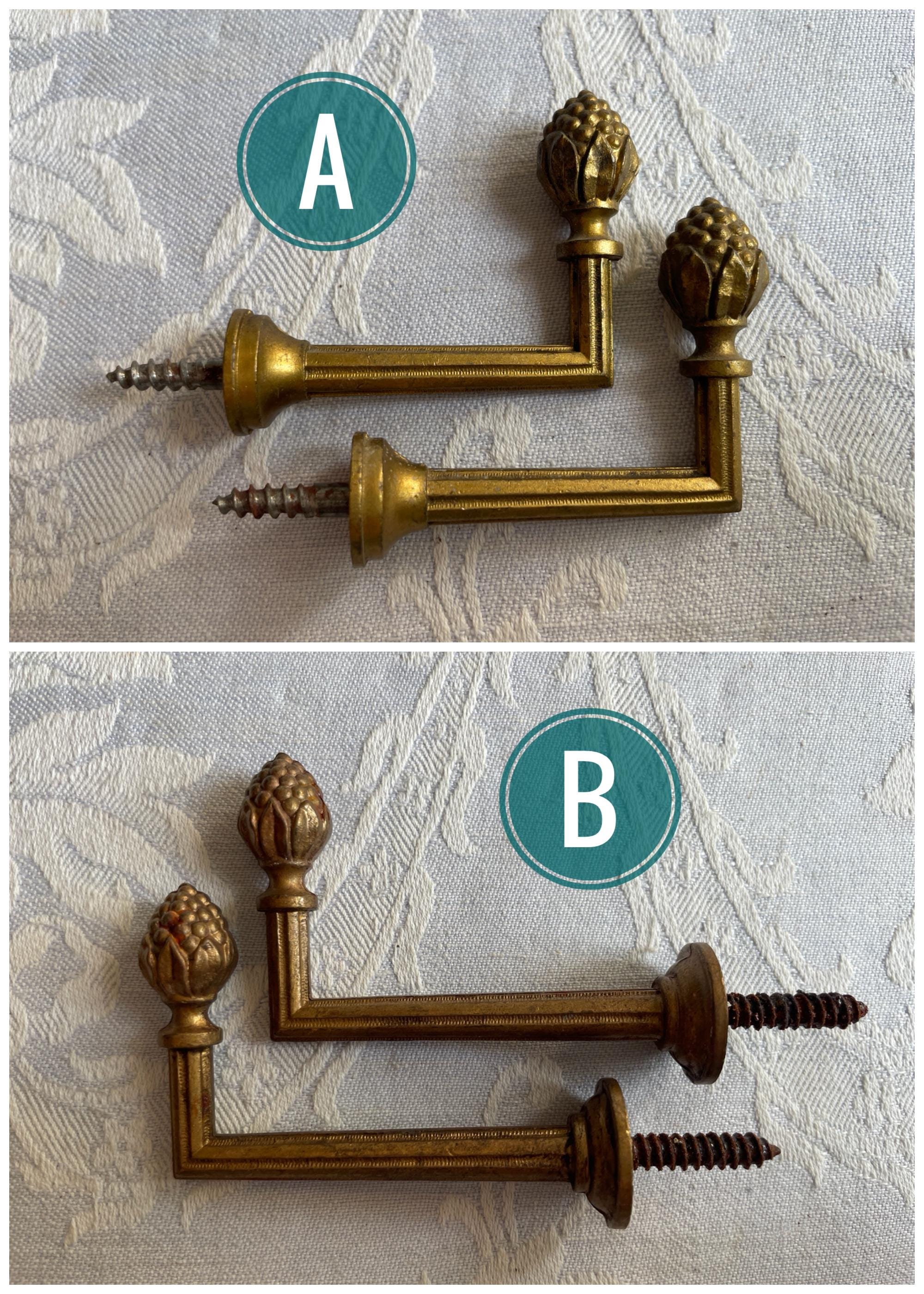Lot de 2 embrasses de rideaux en cristal Crochets en métal Crochet