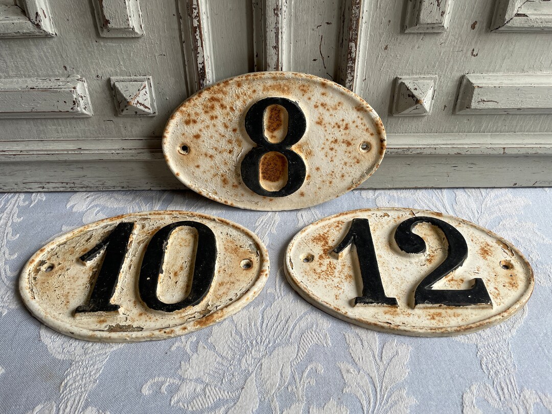Antique French House Number Sign Nos 8 10 or 12 SINGLE Etsy