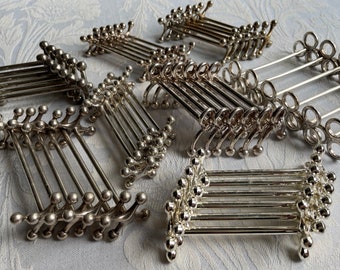 French vintage knife rests, "Boules" silver cutlery flatware rests, CHOOSE 6 silverware rests, celebration  table setting unique gift idea