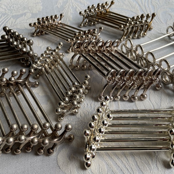 French vintage knife rests, "Boules" silver cutlery flatware rests, CHOOSE 6 silverware rests, celebration  table setting unique gift idea
