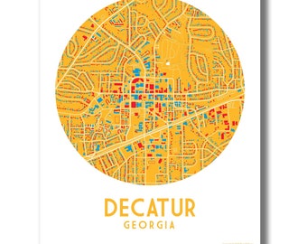 DECATUR Map Print, Decatur Art, Decatur Georgia Map, Decatur Gift, Decatur GA Print, Housewarming, Wedding, Realtor Closing, Moving Gift!