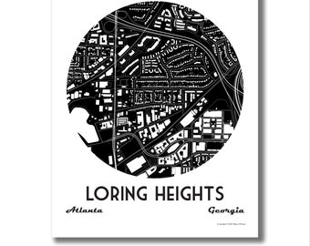 Loring Heights, Atlanta, GA, Housewarming, Going Away, Moving Away, Wedding, Graduation, Atlanta Art, Airbnb Art, Modern Art!
