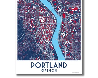 PORTLAND Oregon Map Print, Gift for Portlanders, Portland OR Poster, Paper Anniversary Gift, Any City Map Art, Realtor Closing Gift, Map Art