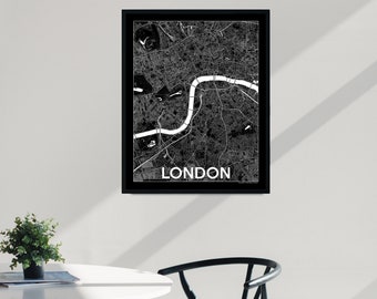 London Map! London England Poster, UK, Housewarming, Moving, Wedding, Graduation, Travel Gift, London Modern Art, Black and White map!