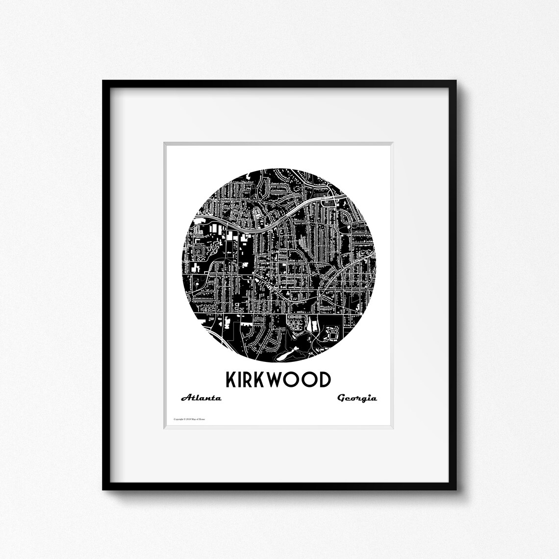 Kirkwood Atlanta Neighborhood GA Map Moving Away Gift Etsy