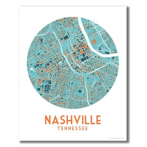 Impresión de mapa moderno de NASHVILLE, póster de mapa de la ciudad de Nashville, arte de pared de Tennessee, decoración minimalista de Nashville, regalo de mapa personalizado, obra de arte de la ciudad de la música.