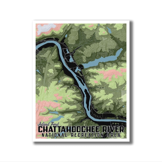 Chattahoochee River, Island Ford, Georgia Parks, Travel Art