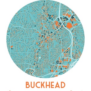 Buckhead, Georgia, Map, Buckhead Map, Housewarming Gift, Buckhead Art, Moving Away Gift, Going Away Gift, Wedding Gift image 4