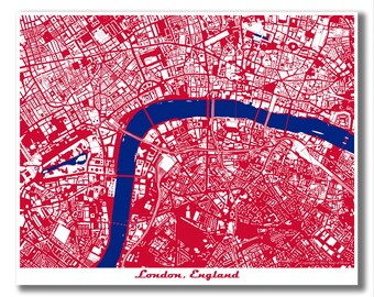 LONDON England Map Print, Paper Anniversary Gift, Custom Street Map, Custom City Map Poster, Any City Map Art, Realtor Closing Gift, Map Art