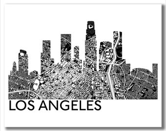 Los Angeles Skyline Map! LA Map Print, Los Angeles CA Map, LA Modern Art, Downtown Los Angeles Map, Modern Minimalist Art, Closing gift!
