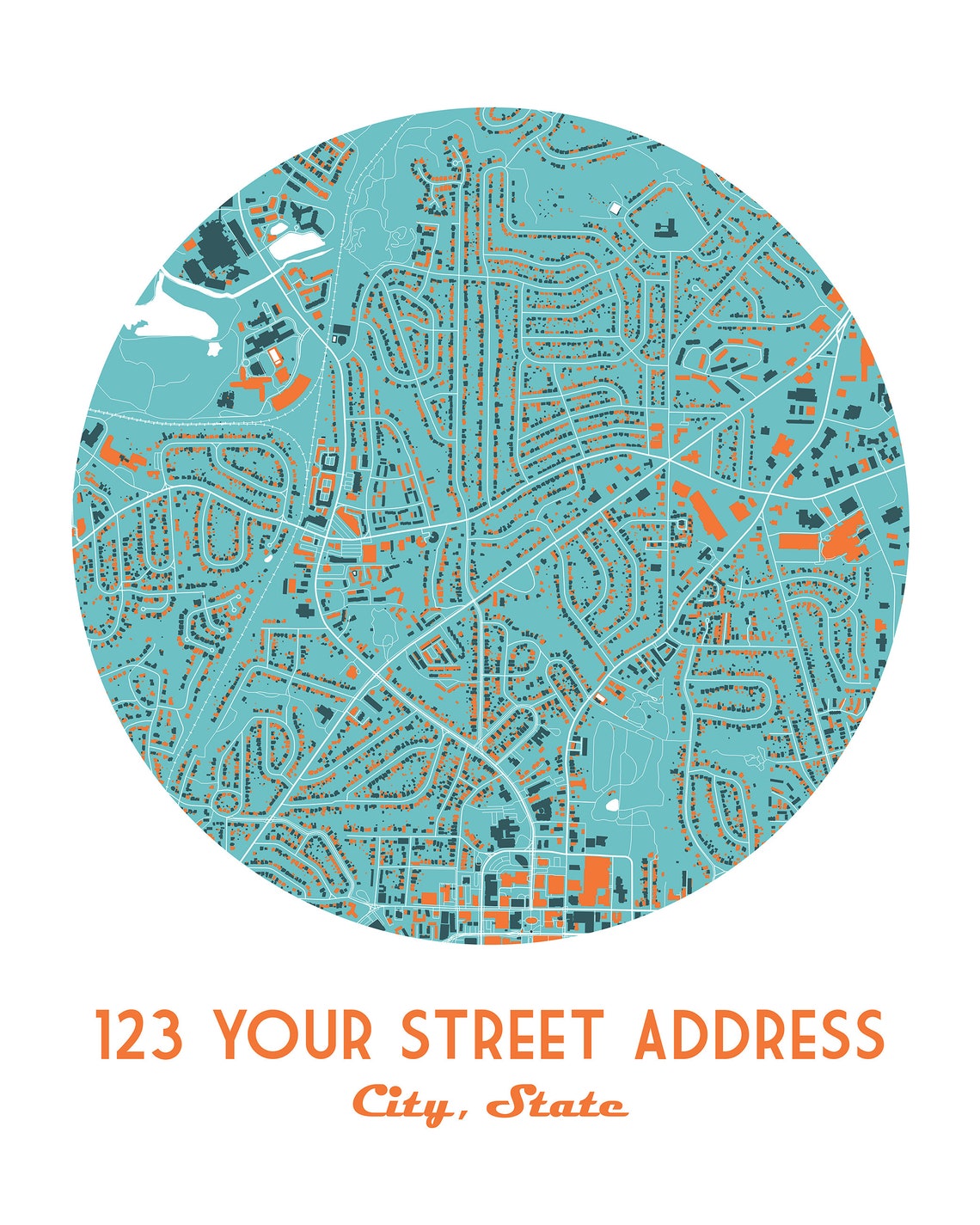 Custom Address Map Modern Map Art Custom Gift Wedding - Etsy UK