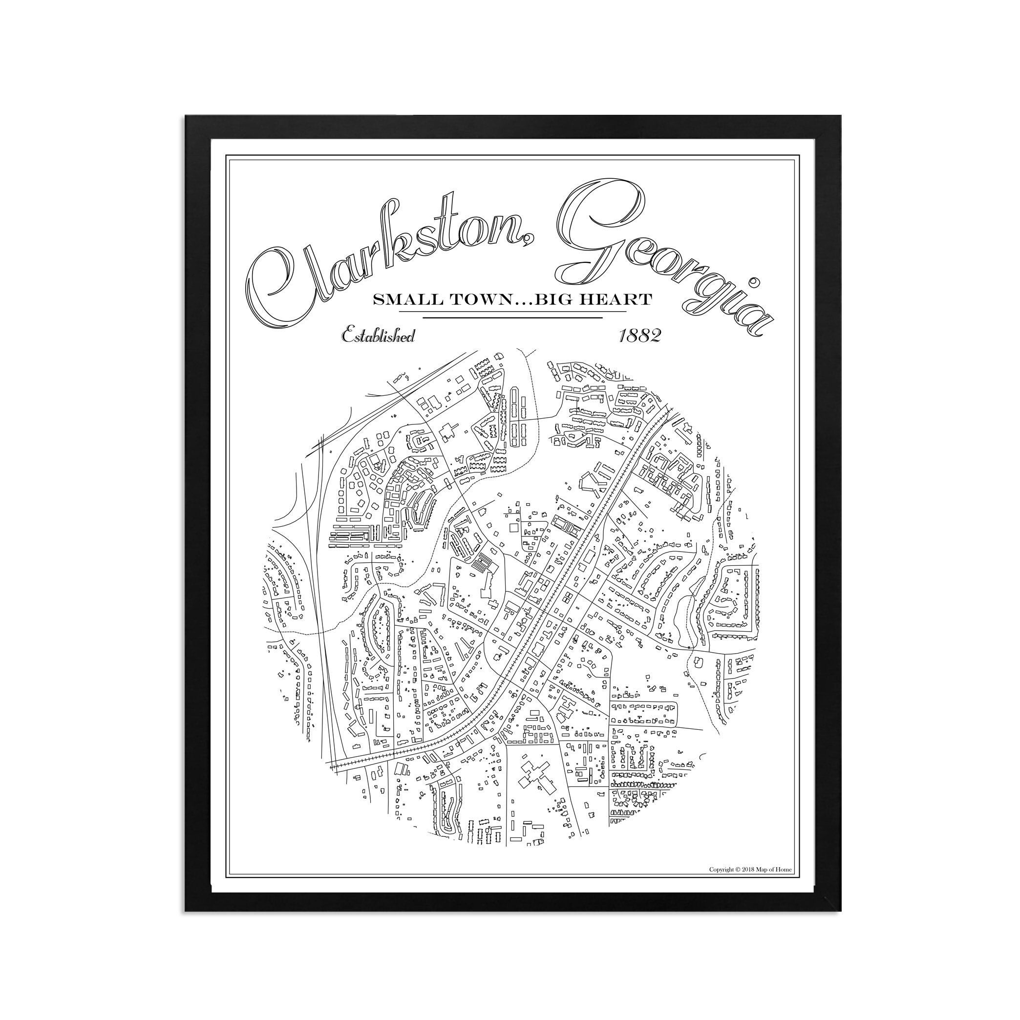 Clarkston Map Moving Away Gift Going Away Gift Etsy