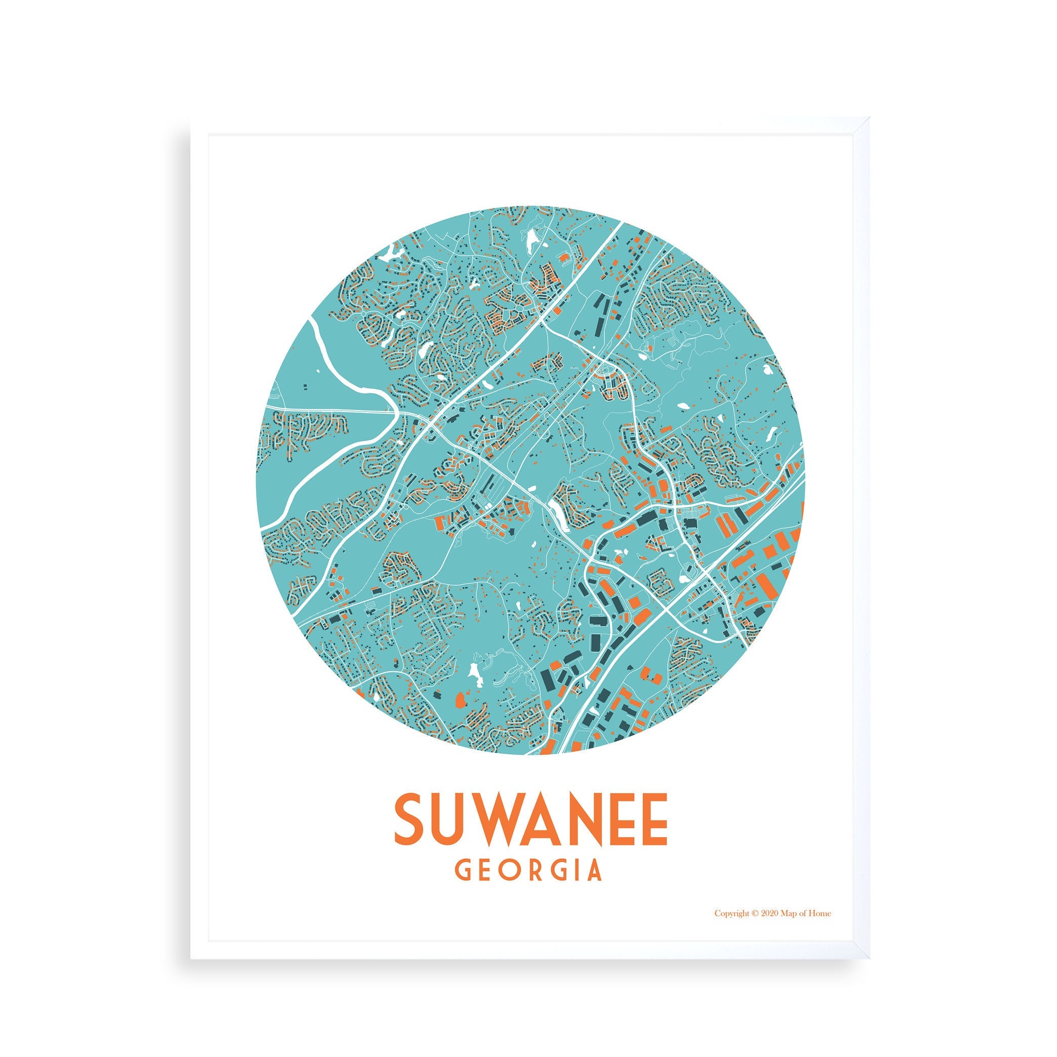 La Casa De Las Carcasas Vecindario Suwanee Mapa Suwanee Georgia Mapa Arte Boda - Etsy México