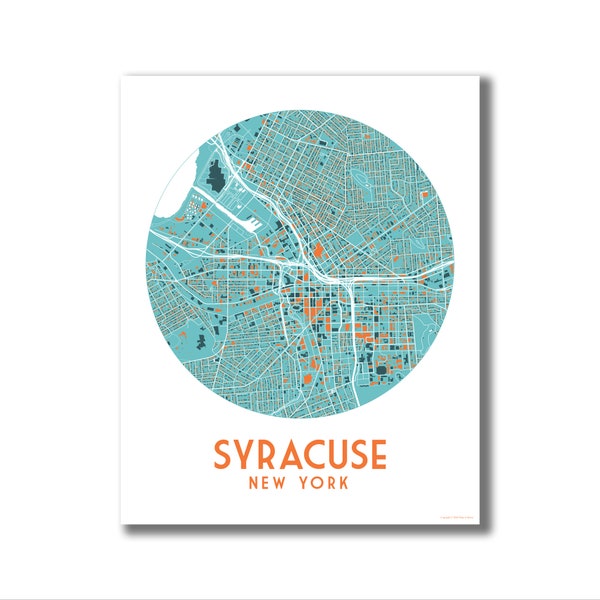 Syracuse Map Print, Syracuse NY Map, Modern Minimalist Syracuse Map, Downtown Syracuse Map, Syracuse GRAD Gift, Closing Gift, Housewarming!