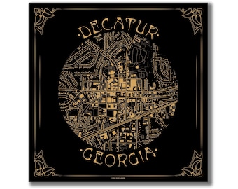 Decatur Georgia Map Print • Vintage-Inspired City Map Poster • Unique Georgia Home Decor • Decatur Wall Art