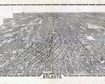 Atlanta Vintage Map Print, Atlanta Georgia Poster, Historic Downtown Atlanta Map, Decorative-vintage wall art, Capital City Art, Art Deco!