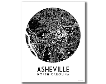 ASHEVILLE Map Print, Asheville NC Art, Asheville Art, Asheville North Carolina Map, Asheville Gift, Realtor Closing Gift, Moving Away Gift!