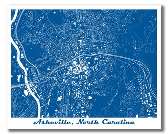 ASHEVILLE Map Print, Asheville NC Art, Asheville Art, Asheville North Carolina Map, Asheville Gift, Realtor Closing Gift, Moving Away Gift!